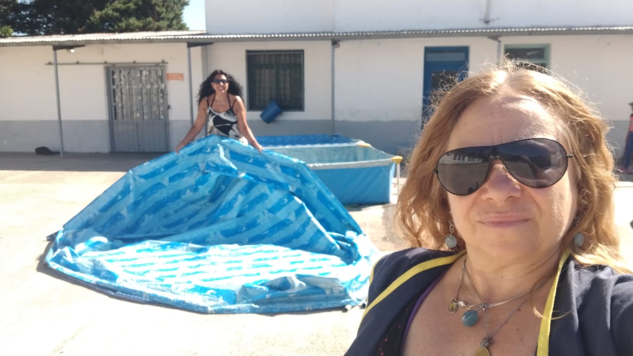 Pileta para la escuela de verano de Parque Pereyra