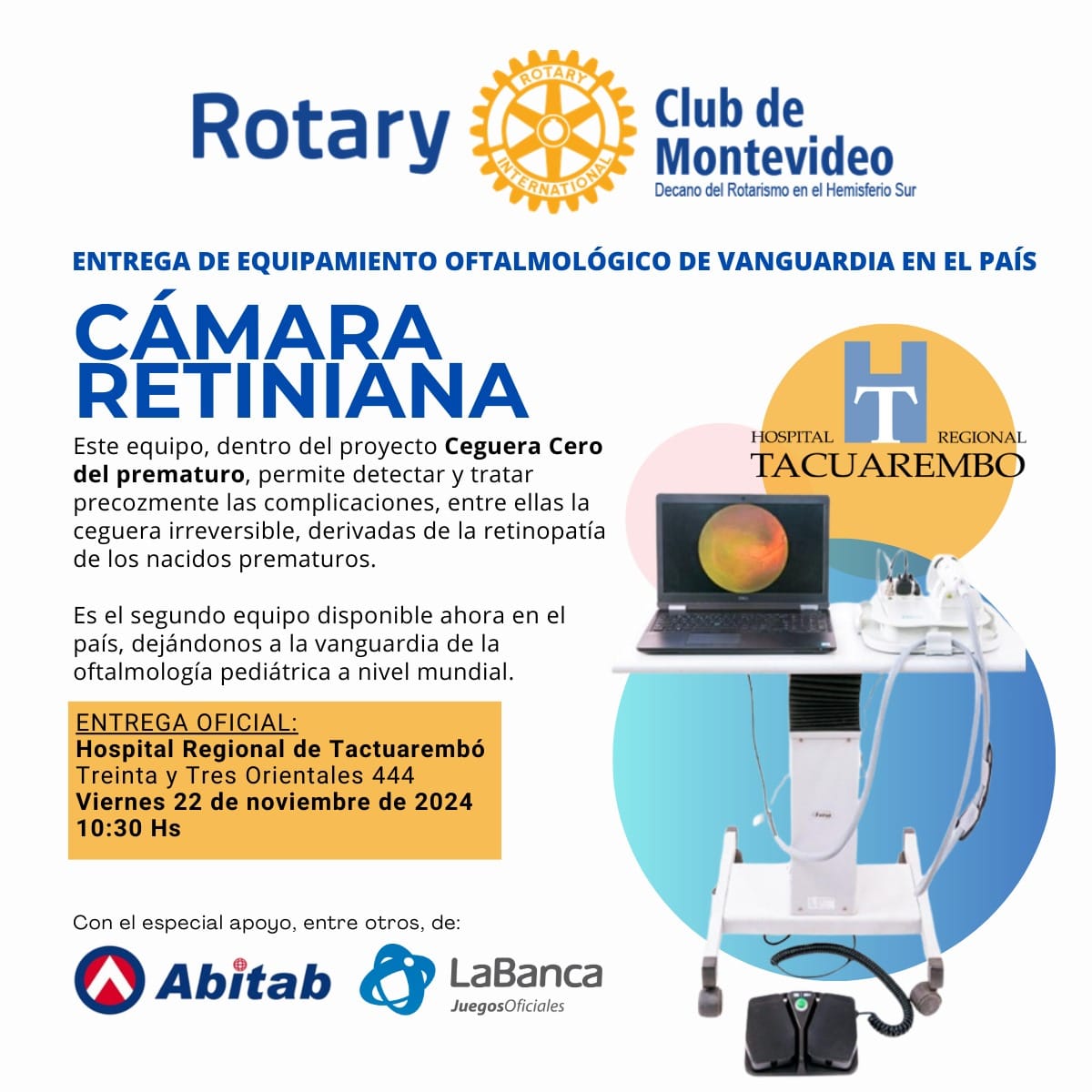 Cámara retiniana para el Hospital de Tacuarembó