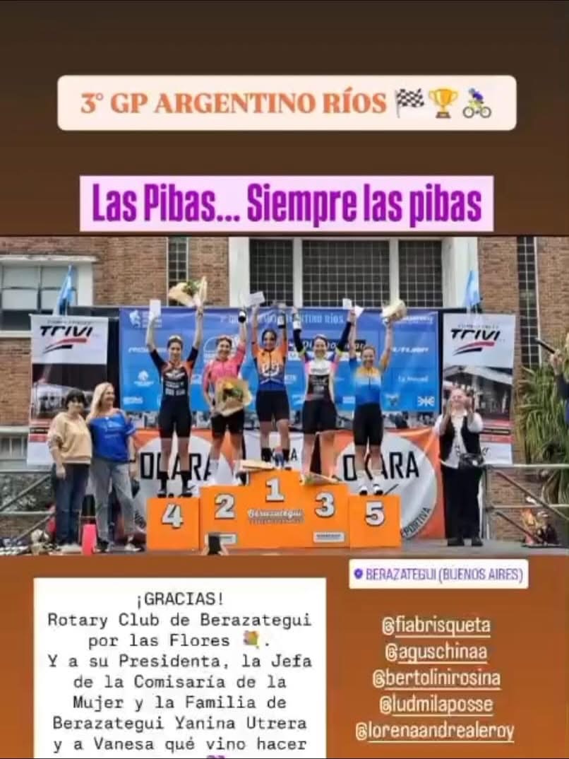 Participación de Rotary en el evento de ciclismo GP Argentino Ríos