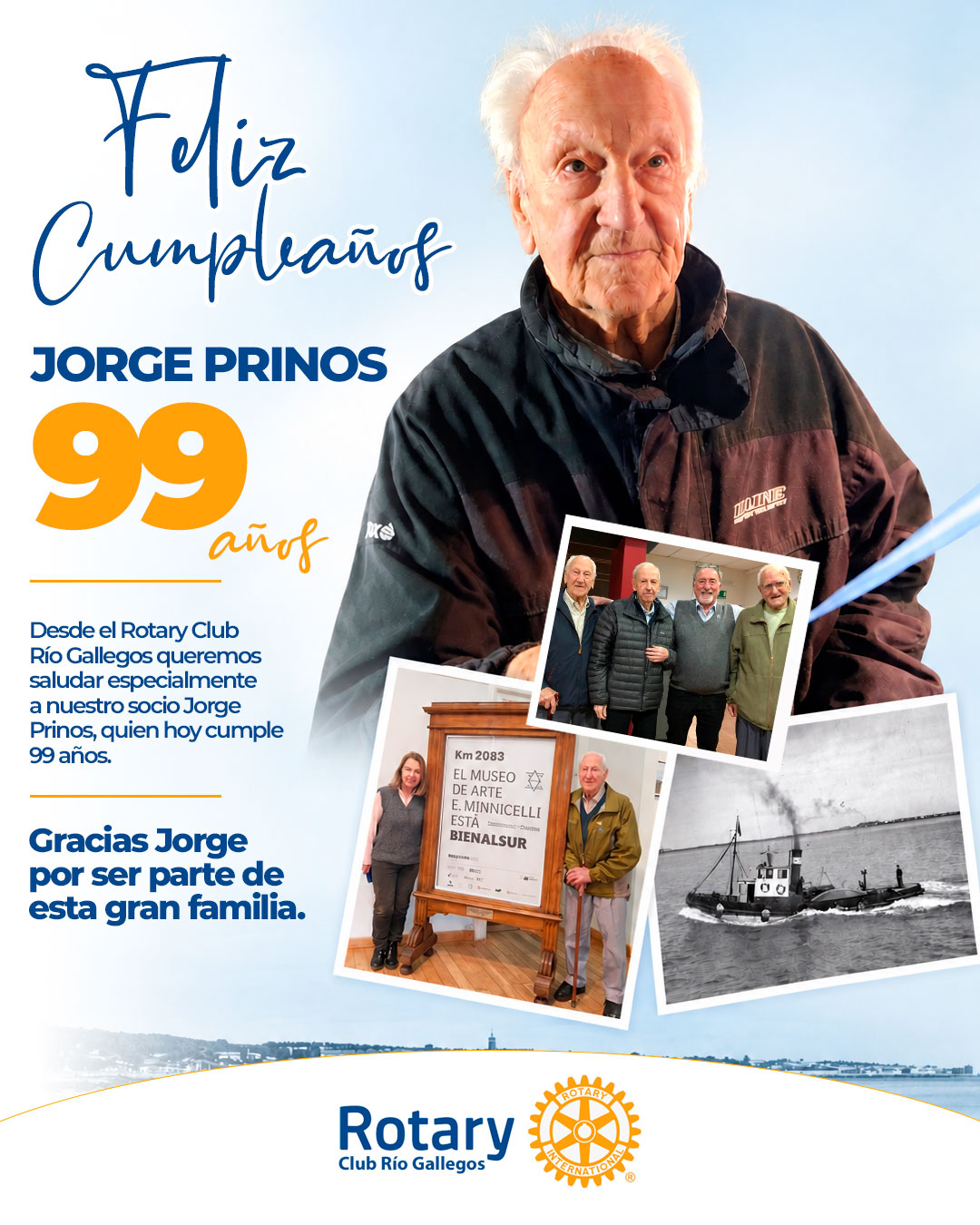 99 años de Jorge Prinos, una vida de historia y servicio
